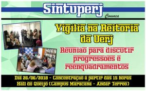 SINTUPERJ CONVOCA: Vigília na Reitoria da Uerj @ Hall do Queijo - Campus Maracanã da Uerj